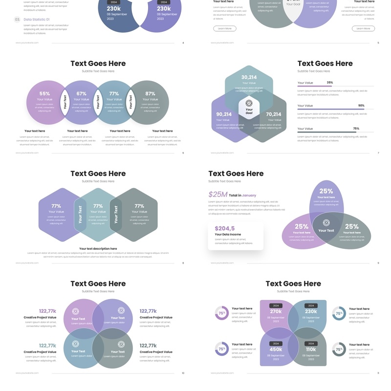 维恩图PPT信息图文氏图Venn Diagram v1