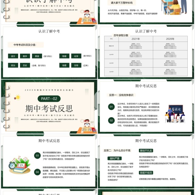 绿色卡通风中考考前家长会PPT课件 绿色卡通风中考考前家长会PPT课件
