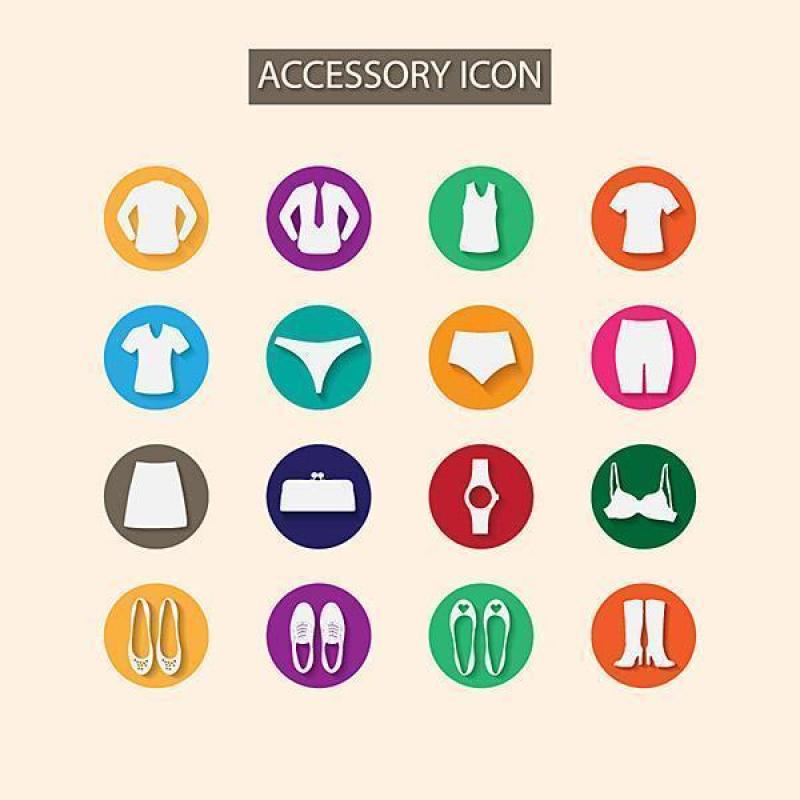 彩色服装与配饰图标