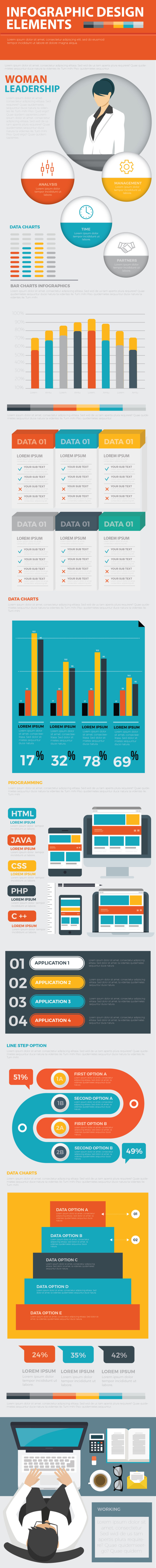 数据图表信息图形设计模板 Infographics Template Design