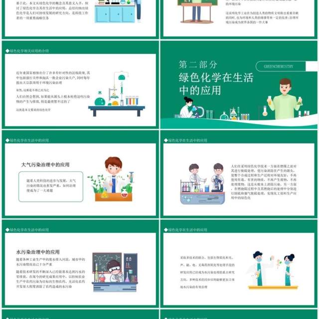 绿色化学在日常生活中的应用动态PPT模板 绿色化学在日常生活中的应用动态PPT模板