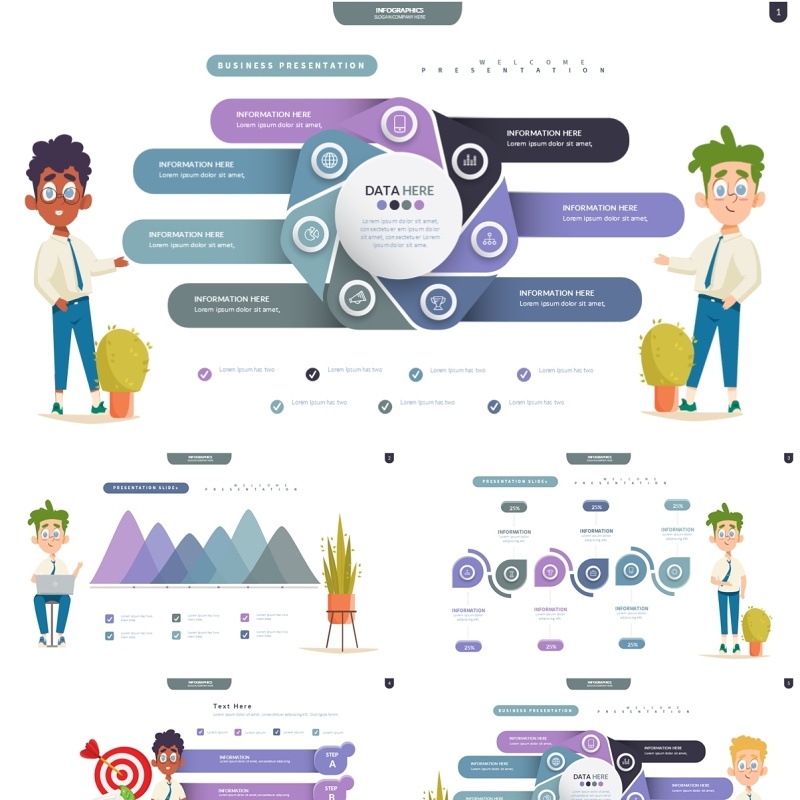 创意信息图表PPT模板Infographic Presentation Templates9