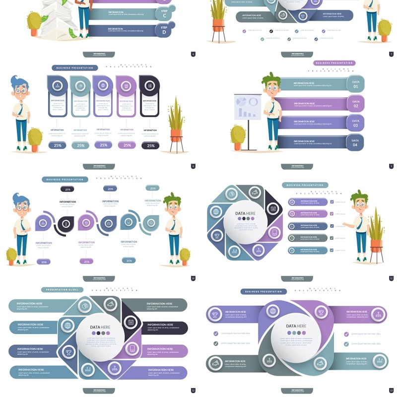 创意信息图表PPT模板Infographic Presentation Templates9