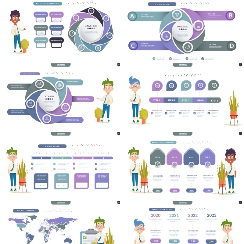 创意信息图表PPT模板Infographic Presentation Templates9