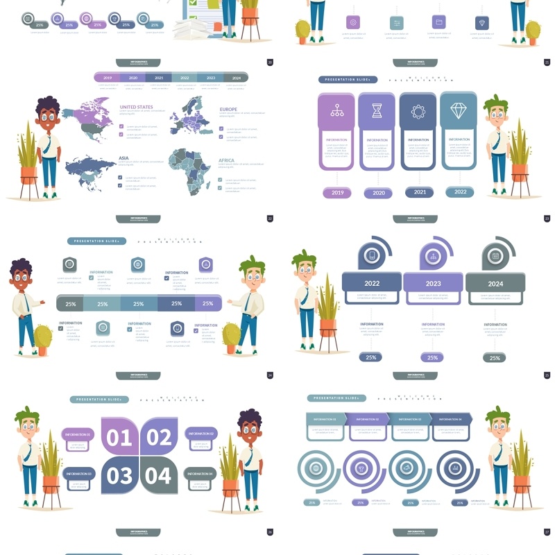 创意信息图表PPT模板Infographic Presentation Templates9