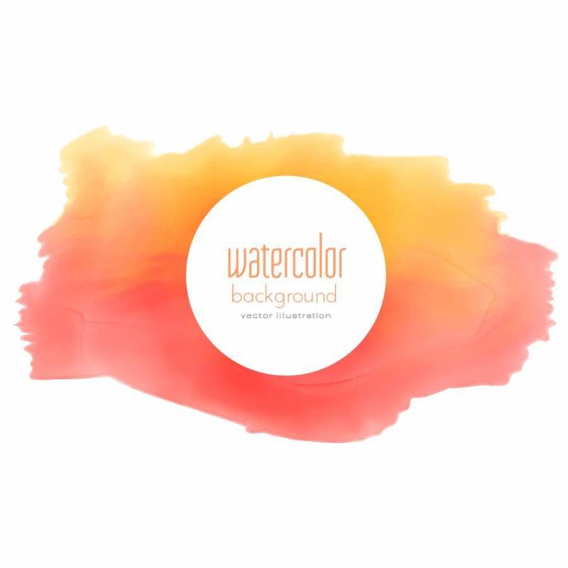 水彩矢量染色grunge在黄色和红色的树荫下