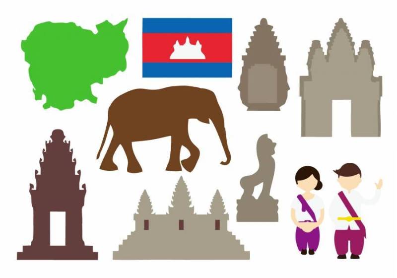  柬埔寨图标矢量