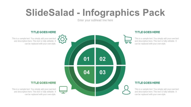 绿色百分比信息PPT图表-21