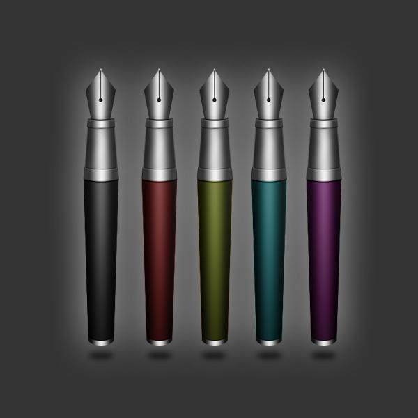PS 多色质感钢笔