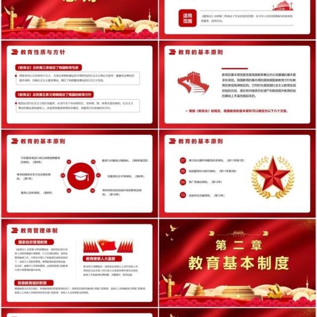 红色认真学习贯彻落实中华人民共和国教育法解读党政党建PPT模板 红色认真学习贯彻落实中华人民共和国教育法解读党政党建PPT模板