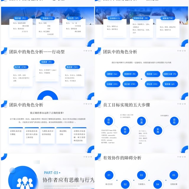 蓝色简约风团队分工与协作团队管理PPT模板 蓝色简约风团队分工与协作团队管理PPT模板