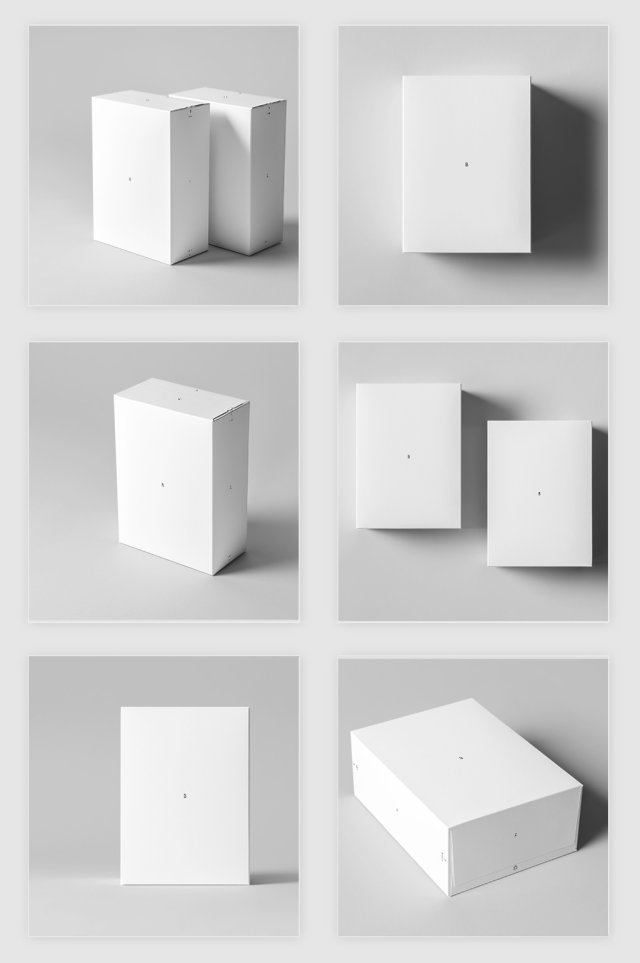 矢量psd分层白色长方形包装盒