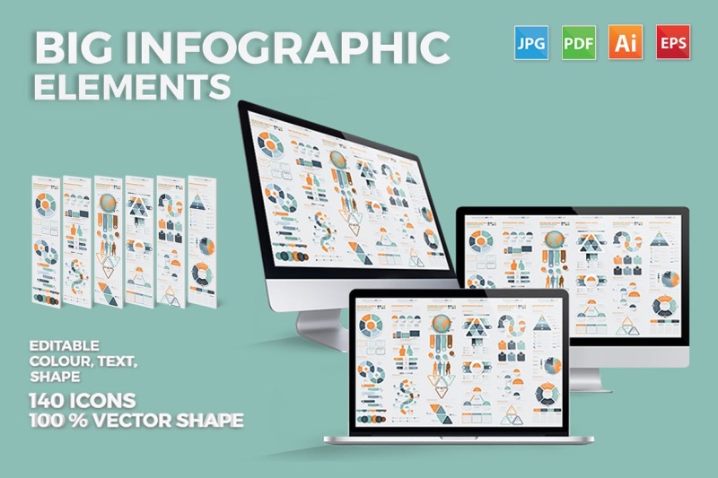 信息图表设计元素素材Big Infographics Design