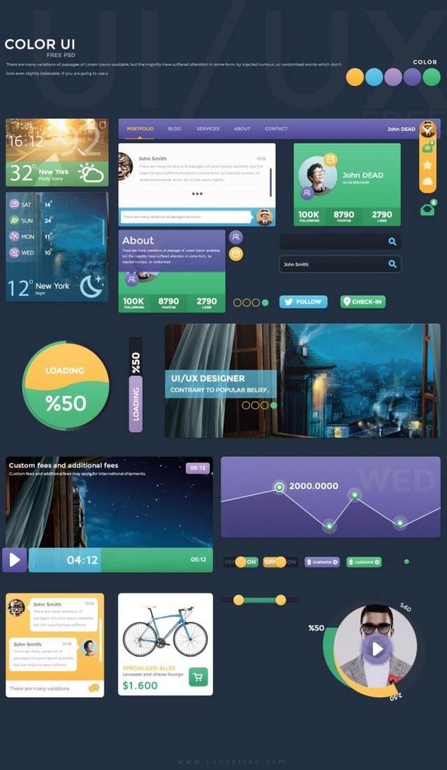 Flat Metro Style Web UI Elements Kit Flat Metro Style Web UI Elements Kit
