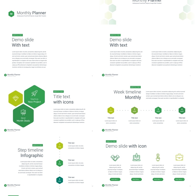 绿色月度计划规划工作汇报PPT动态模板可插图Monthly Planner animation