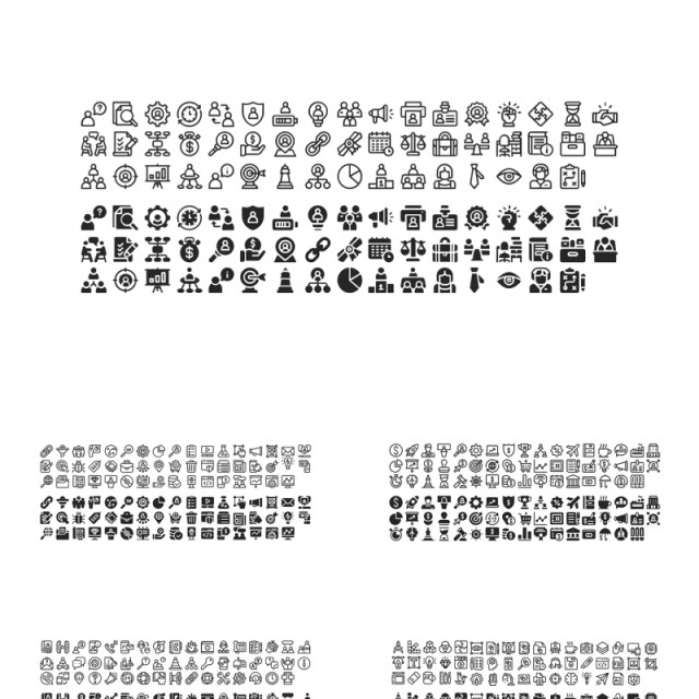 黑白商务ppt图标素材