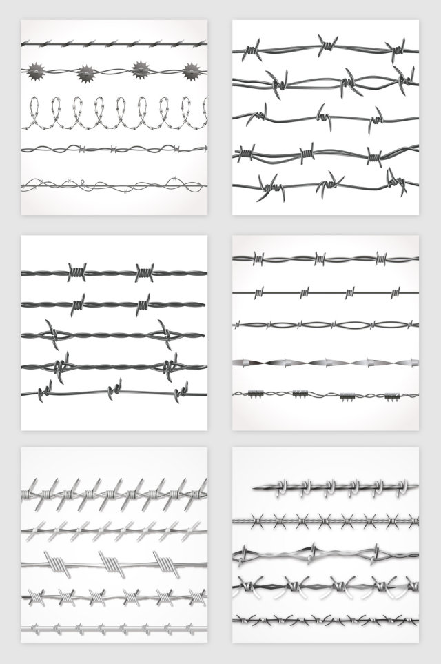 直线铁丝网围栏矢量素材