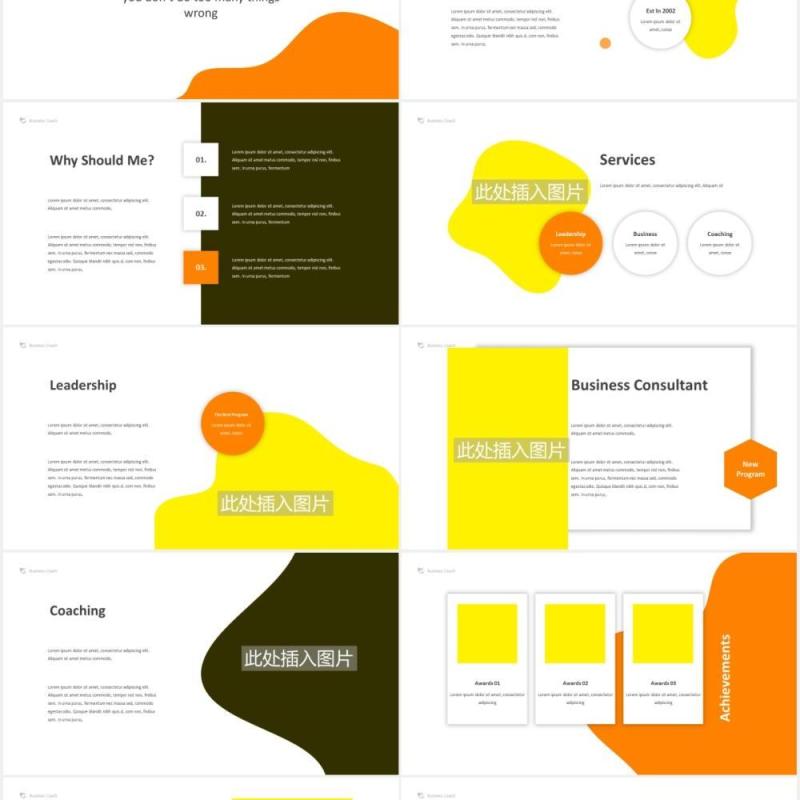 商业商务工作通用PPT图片版式设计素材Business Coach Powerpoint Template