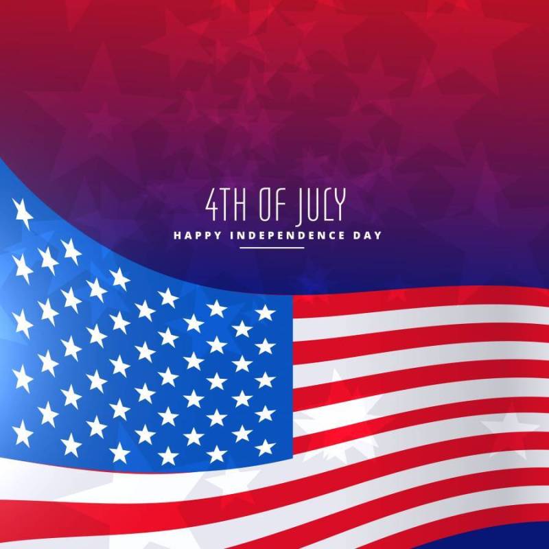 7月4日波浪国旗背景