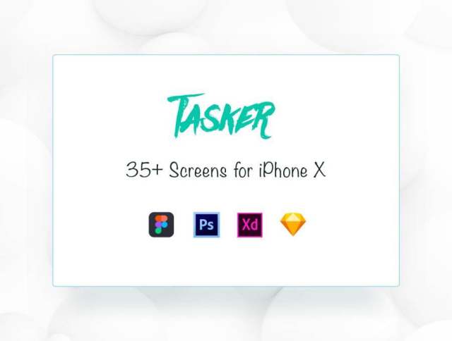 工作和任务相关的iPhone X应用程序的手工制作屏幕的集合。，Tasker iOS UI工具包