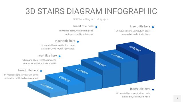 渐变蓝色3D阶梯PPT图表1