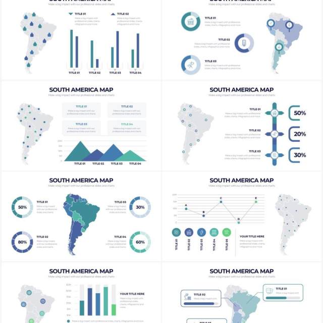浅色系南美地图PPT信息图形素材South America Map Powerpoint Infographics 浅色系南美地图PPT信息图形素材South America Map Powerpoint Infographics
