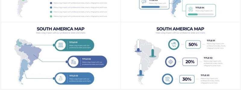 浅色系南美地图PPT信息图形素材South America Map Powerpoint Infographics