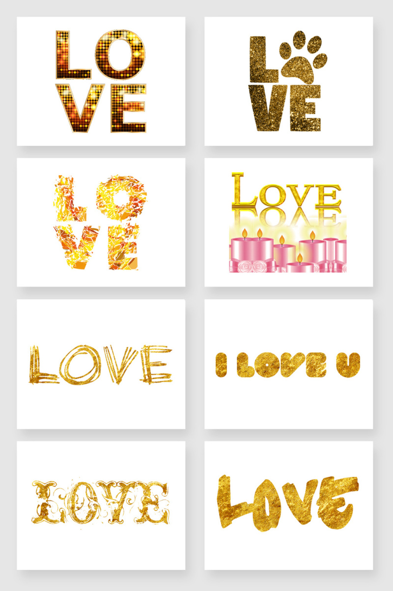 love字体设计元素