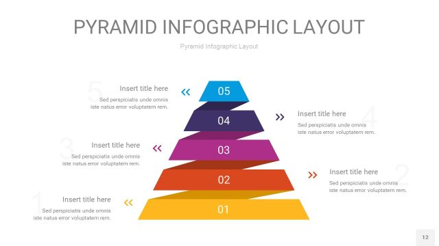 彩色3D金字塔PPT信息图表12