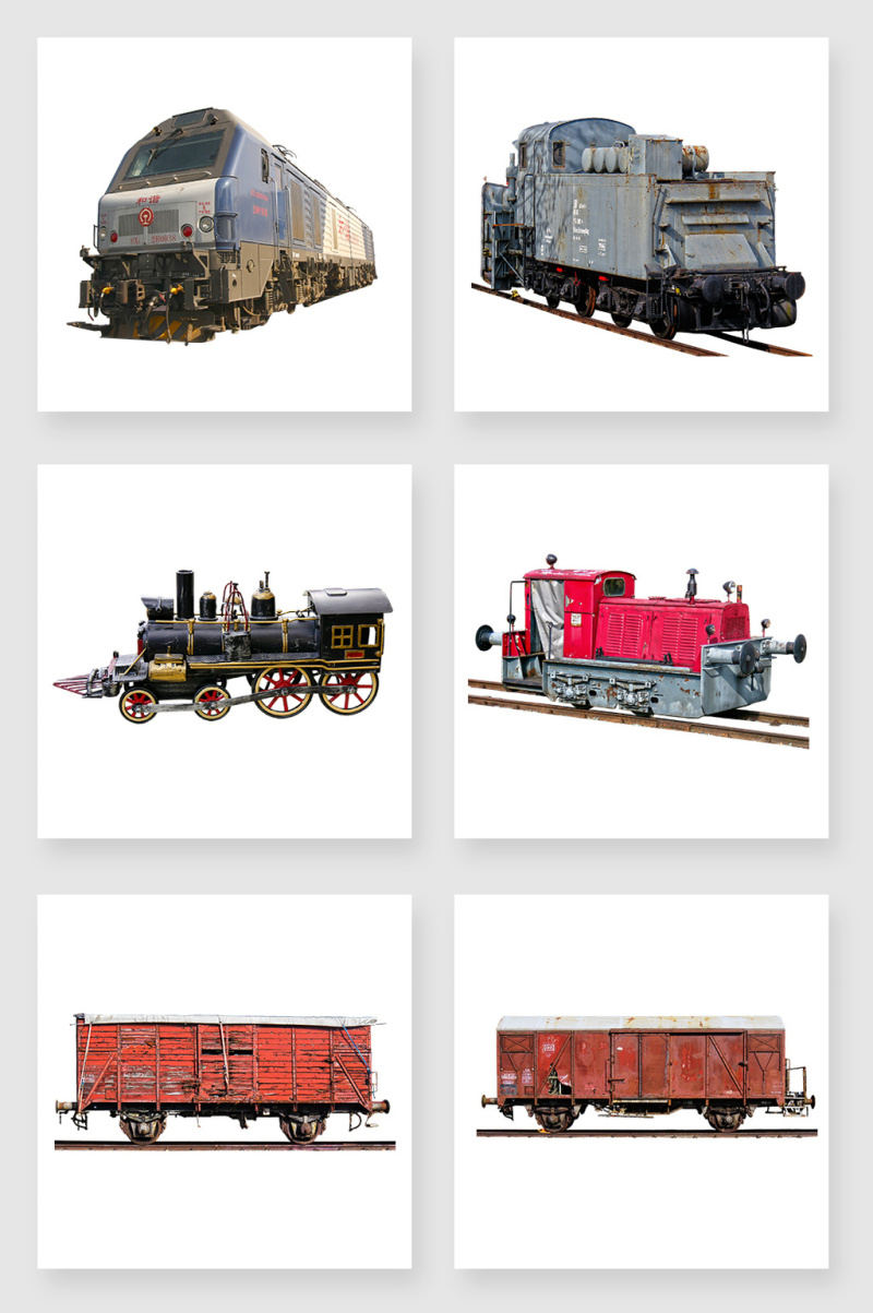 高清免抠复古老式火车列车素材