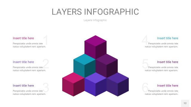 紫蓝色3D分层PPT信息图12