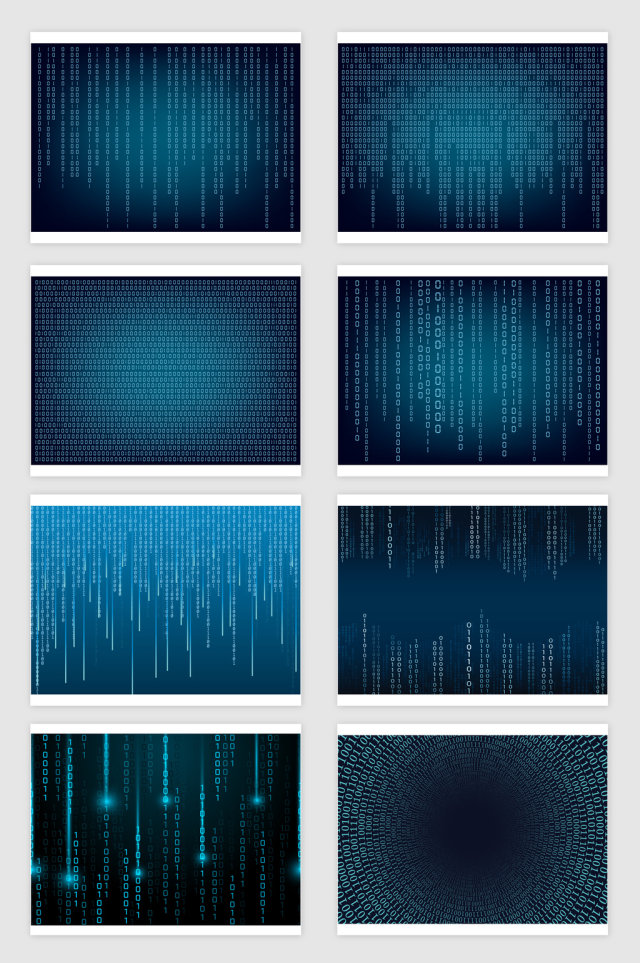 矢量蓝色科技数字矩阵
