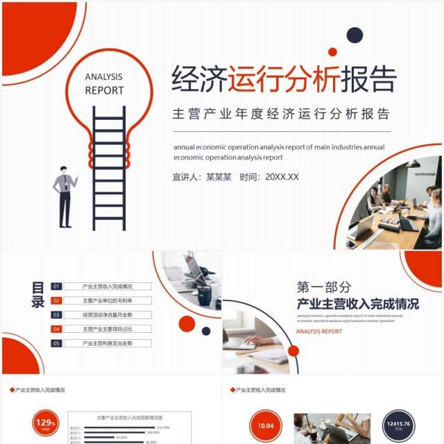 主营产业年度经济运行分析报告动态PPT模板 主营产业年度经济运行分析报告动态PPT模板