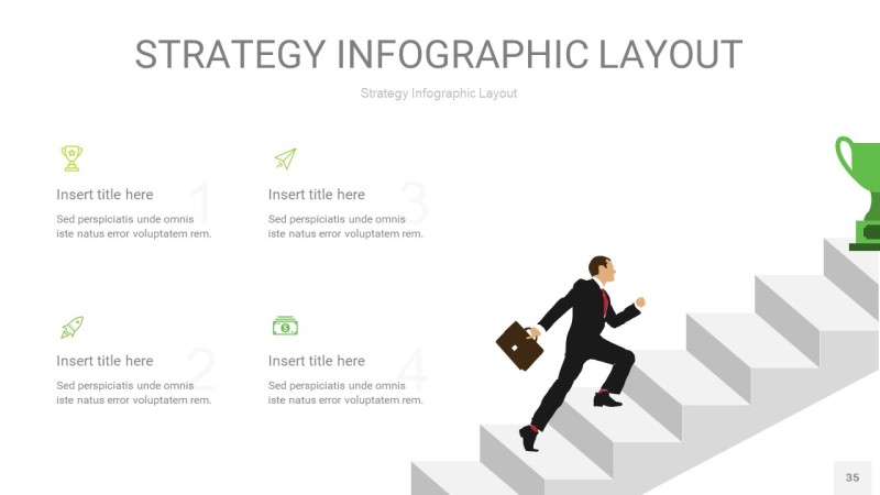 嫩绿色战略计划统筹PPT信息图35