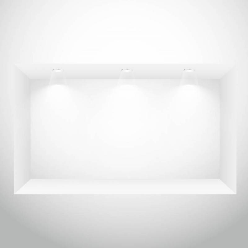 带有射灯的空显示窗口