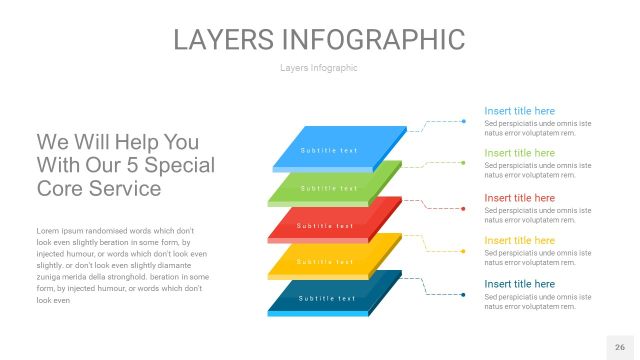 四色3D分层PPT信息图26