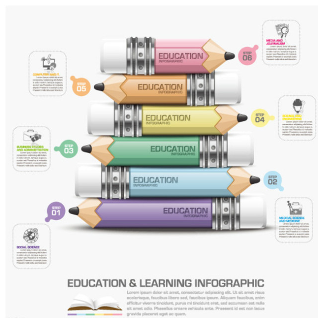精美铅笔商务 信息图表图片