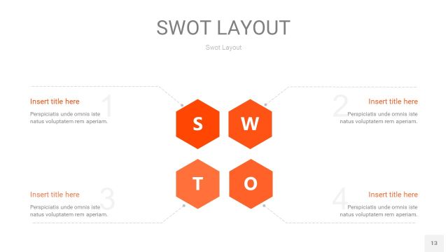 橙色SWOT图表PPT13