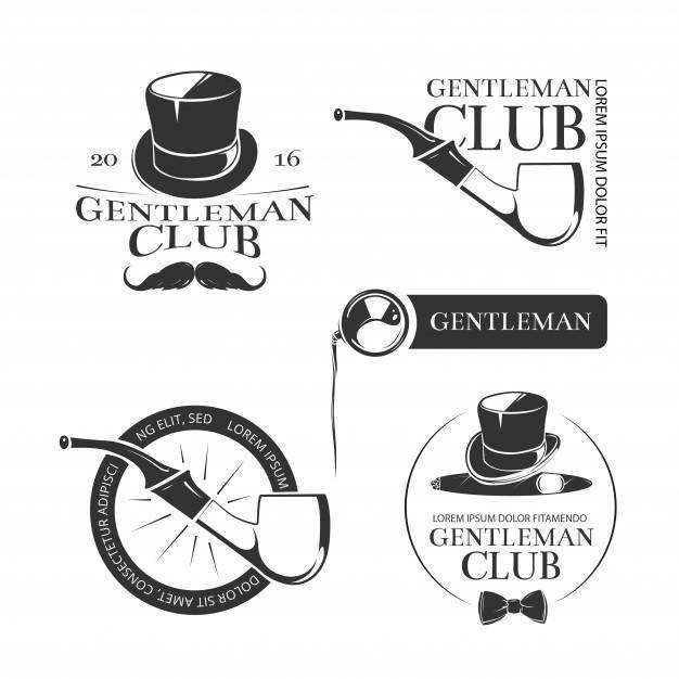 复古绅士俱乐部矢量标志