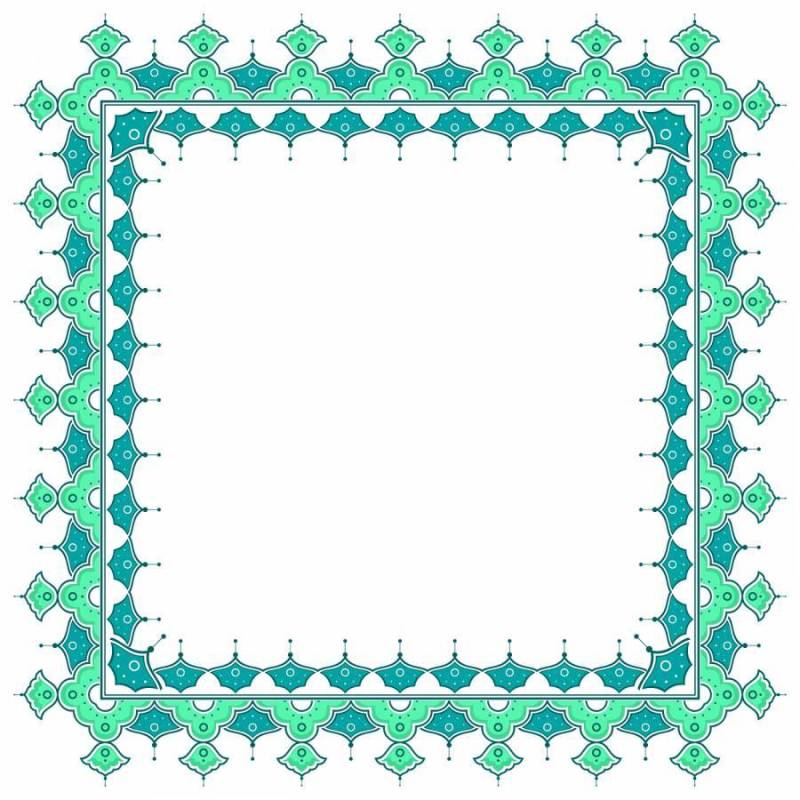 伊斯兰边界与白色背景矢量