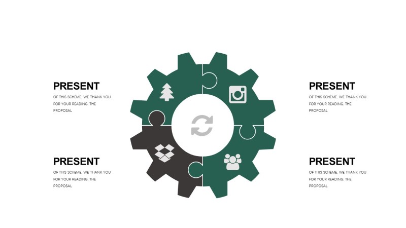 墨绿色创意设计PPT图表-7