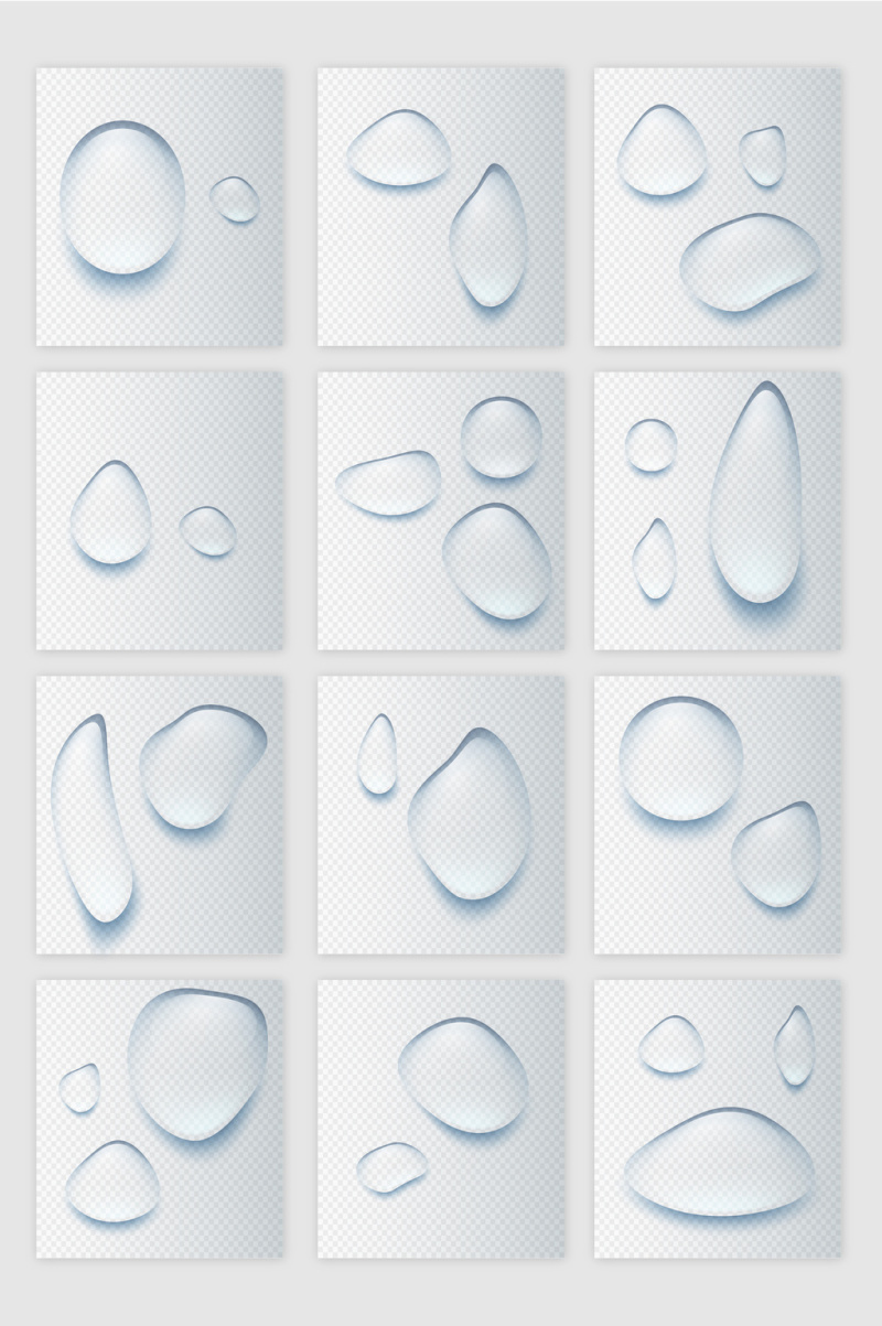 通透水珠水滴矢量素材