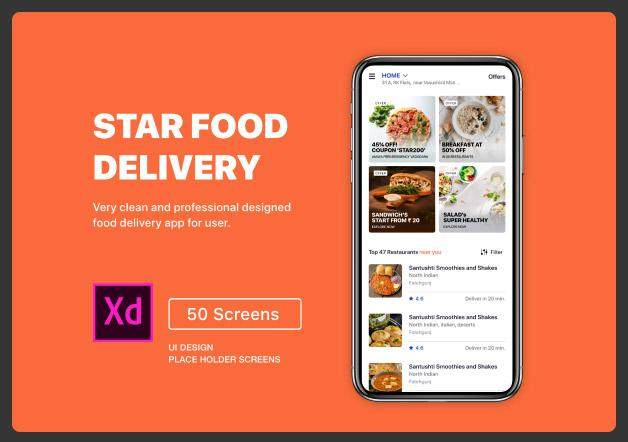 星级食品配送用户界面工具包Star Food Delivery UI KIT 星级食品配送用户界面工具包Star Food Delivery UI KIT