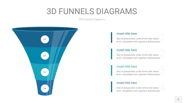 深青色3D漏斗PPT信息图表2