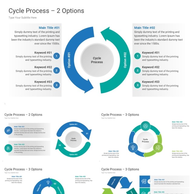 循环流程过程图PPT信息图表模板Cycle Process