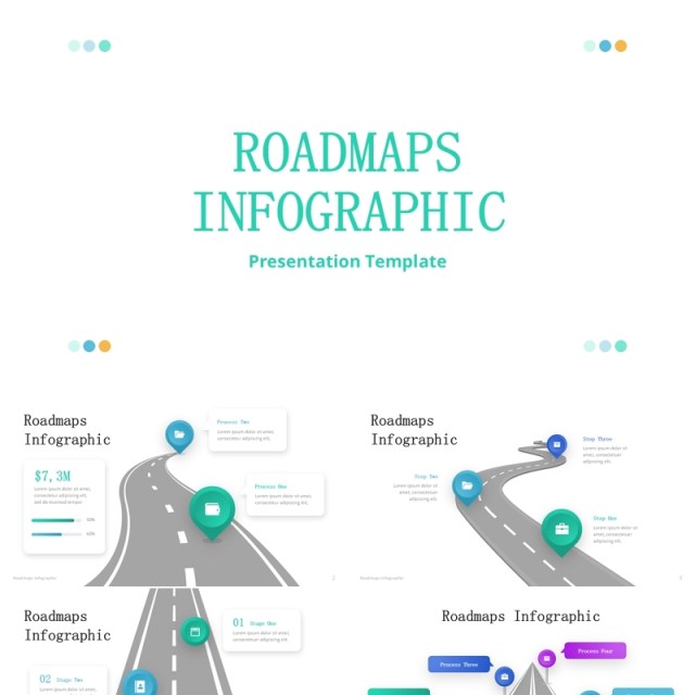 导航路线图信息图PPT模板Roadmaps