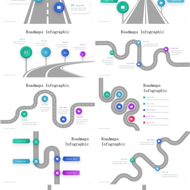 导航路线图信息图PPT模板Roadmaps