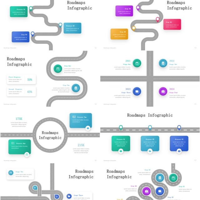 导航路线图信息图PPT模板Roadmaps