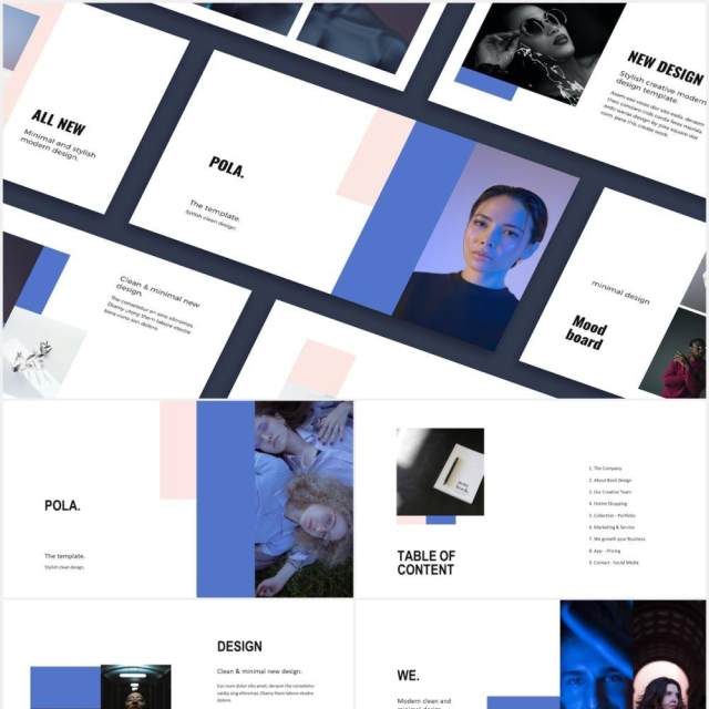 简约个人作品集图文展示PPT模板POLA - Powerpoint Design Template