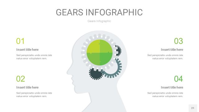 嫩绿色齿轮PPT信息图21